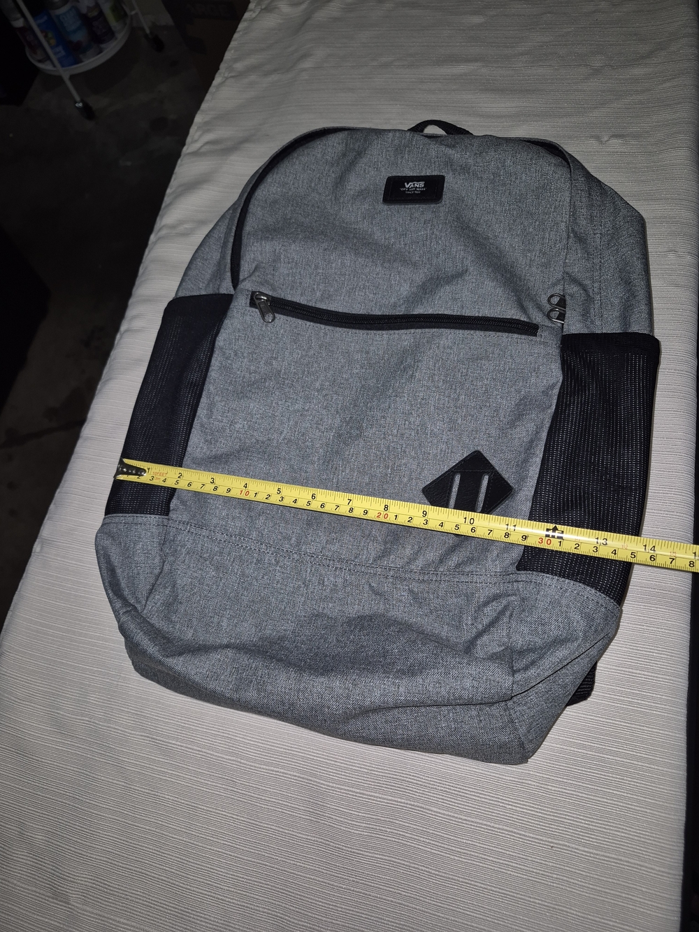 Vans Heather Gray Laptop Backpack with Front Zip Pocket